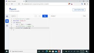 Factorial number using c programming || C programming to find factorial number ||