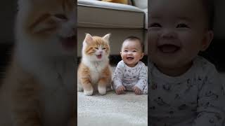 Cat Comforts Crying Baby (we need more of this)