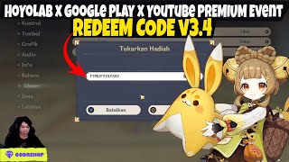 Redeem Code dari HoYoLAB x Google Play x YouTube Premium Event Genshin Impact v3.4