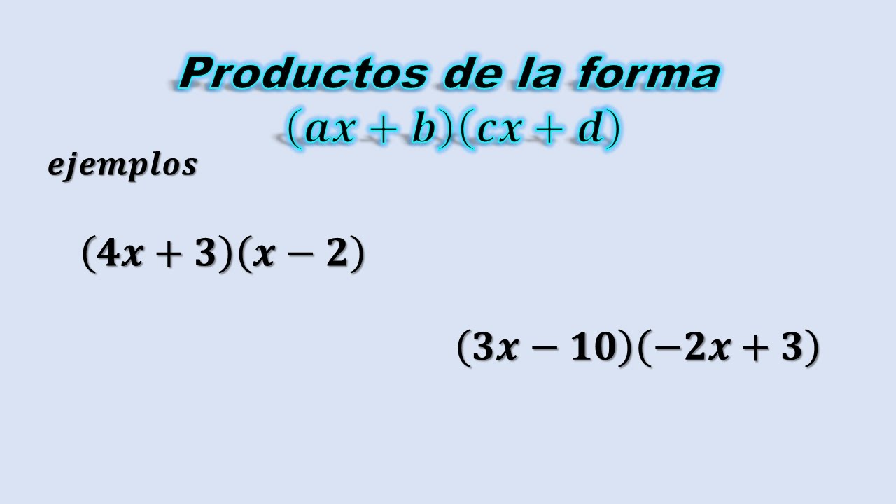 1.4 Productos De La Forma (ax + B)(cx + D) / Unidad 2 / Primer Año ...