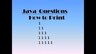 Java Interview Questions:Simple Programs on Printing Patterns-2