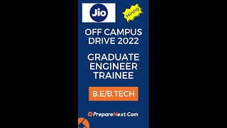 Reliance Jio Off Campus Drive 2022 | Graduate Engineer Trainee | IT Job | Engineering Job
