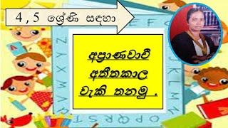 අප්‍රාණවාචී අතීතකාල වැකි  .Apranawachi  athithakala waki thanamu .Konara Teacher