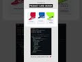 Product Cards using HTML, CSS & JS✌#shorts #viral #coding #coder #webdevelopment #html #javascript