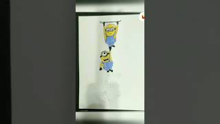pencil drawing on paper | minions drawing |  video
