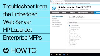 Troubleshoot from the Embedded Web Server | HP LaserJet Enterprise MFPs | HP