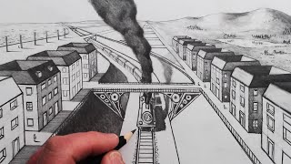 How to Draw a Train in Perspective: Narrated