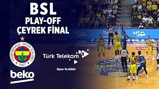BSL Play-Off Çeyrek Final 3. Maç Özeti | Fenerbahçe Beko 92-59 Türk Telekom