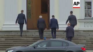 German CSU party leader arrive to meet president