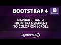 Bootstrap 4  Navbar Change From Transparent To Color On Scroll