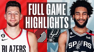 Portland Trail Blazers vs. San Antonio Spurs Full Game Highlights | Apr 6 | 2022-2023 NBA Season