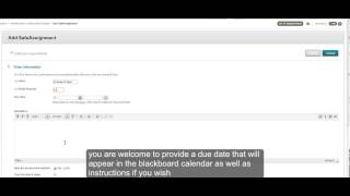 Creating a SafeAssign Assignment - Blackboard Learn