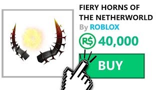 Buying Fiery Horns Of The Netherworld! ($30,000 Robux!) - ROBLOX