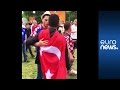 Football violence: Turkish & Croatian fans hug each other in Paris