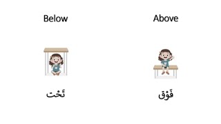 Opposite Vocabulary Arabic: Above Vs Below. Listen, Read, Repeat