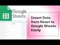 How to Submit React Form Data to Google Sheets | Save Using doPost Method | AppScript | JavaScript