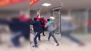 Brutal agresión a guardias en supermercado por pedir que se pusieran mascarilla