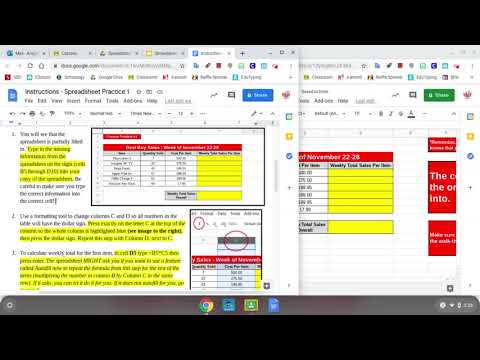 Video Walkthrough Spreadsheet Practice 1 Youtube