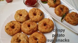 Potato Suji snacks|15min में सूजी और आलू का टेस्टी नाश्ता| Suji aaloo crispy snacks| Suji ka nashta