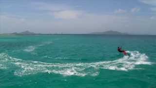 Kitesurfing at Happy Island, Grenadines, Caribbean!