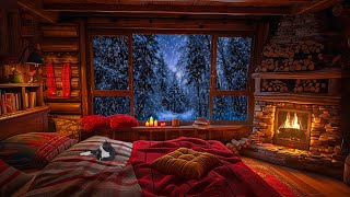 Deep Sleep With Blizzard And Fireplace Sounds Cozy Winter Ambience Snow
