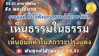 ES.51 เห็นธรรมในธรมม เห็นอนัตตาในสภาวะการปรุงแต่ง เห็นตามความเป็นจริง By ธีร พระไร้นาม 13-11-67