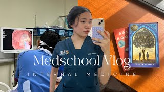 medschool vlog || new posting: internal medicine 💊; scrubs unboxing 🧽; book(s) i'm reading! 📚