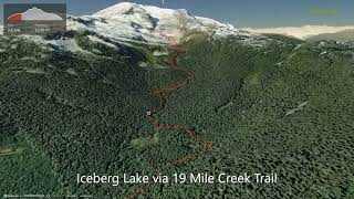 Iceberg Lake via 19 Mile Creek Trail ∆ hiking trails ∆ 3d-trail.com/canada/