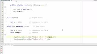 136. super with Instance Variable in Java Programming (Hindi)