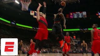 LeBron James throws down epic dunk on Jusuf Nurkic | ESPN