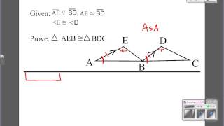 Triangle proofs with parallel lines