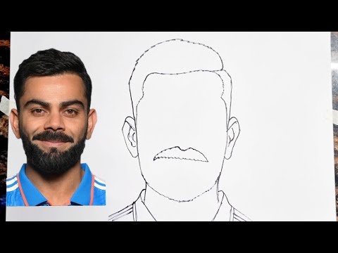 Easy Virat Kohli Drawing Tutorial // How To Draw Virat Kohli Drawing ...