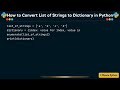 How to Convert List of Strings to Dictionary in Python