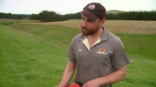 Farmer using the ST400i Fencing Stapler on Rural NZ show