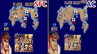 【スト2-Street Fighter2-】比較してみた-comparison Move-【キャラセレクト-Character Select-】