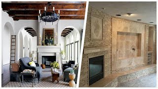 75 Traditional Living Space With A Hanging Fireplace Design Ideas You'll Love 🏡