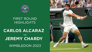 World No.1 On Top Form | Carlos Alcaraz vs Jeremy Chardy | First Round Highlights | Wimbledon 2023