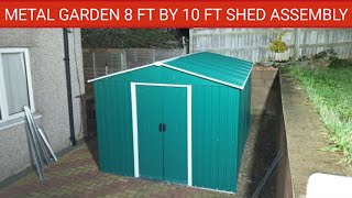 Galvanised Metal Garden 8ft X 10ft Shed Assembly. How to Assemble a Garden Shed. Time Lapse Video.