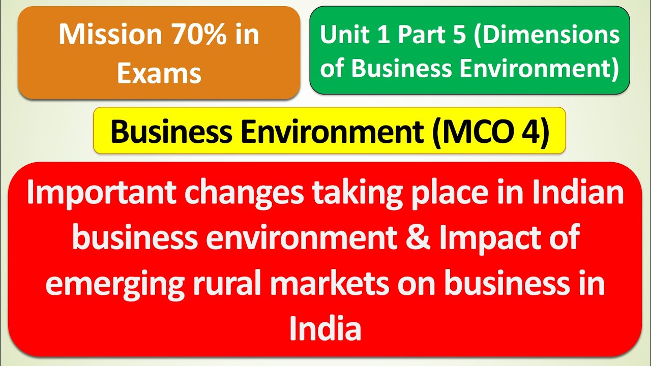 MCO 4 : Changes In Indian Business Environment & Impact Of Emerging ...