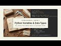 Chapter1 Python Variables & Data Types
