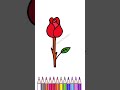 How To Draw a Rose Flower From Number 2 | Bunga Mawar #shorts