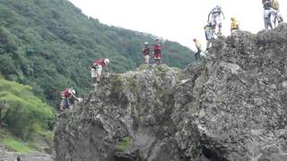 熊本県　球磨川ラフティング　球磨川ABC スーパーガイトの神業！！