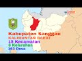 Kabupaten Sanggau, Kalimantan Barat, 15 Kecamatan, 6 Kelurahan, 163 Desa