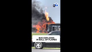 'Jesus' bus explodes in ball of flames