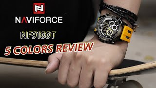 NAVIFORCE Unboxing watch review of NF9188T multifunction chronograph quartz watch TPU strap watch