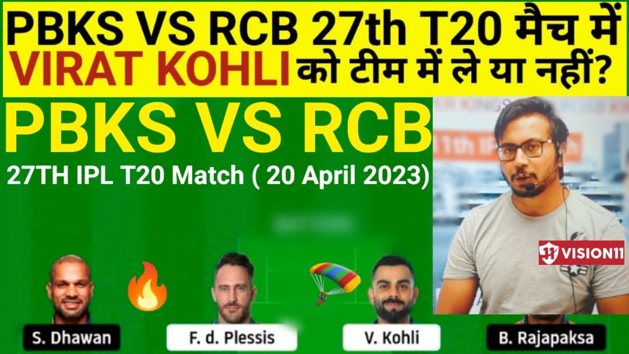 PBKS Vs RCB Team II PBKS Vs RCB Team Prediction II IPL 2023 II Rcb Vs ...