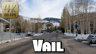 Driving Around Ski Village Vail, Colorado in 4k Video