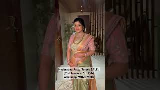 Hyderabad Pattu Sarees SALE : (31st January- 5th Feb)Rs 5000 buy 1 - get 1 Free Whatsapp: 9182075118