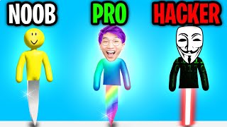 Can We Go NOOB vs PRO vs HACKER In MR. SLICE!? (*SUPER SATISFYING* APP GAME!)