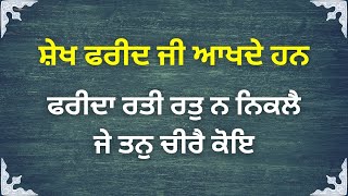 ਸ਼ੇਖ ਫਰੀਦ ਜੀ ਆਖਦੇ ਹਨ | ਫਰੀਦਾ ਰਤੀ ਰਤੁ ਨ ਨਿਕਲੈ ਜੇ ਤਨੁ ਚੀਰੈ ਕੋਇ | Sheikh Fareed Ji - Universe Gurbani